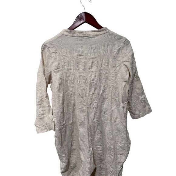 Hatch The Taylor Crinkled Cotton-Blend Maternity Jumpsuit One Piece Cream XS - Picture 6 of 12